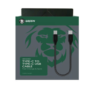 Green Type-C To Type-C USB Cable - 30cm