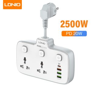 LDNIO SC2413 2*AC Outlets Portable Plug PD 20W USB Power Electrical Extension Socket