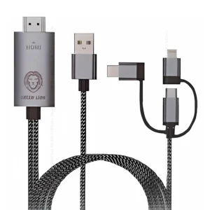 Green Lion 3 in 1 (Micro , Lightning , Type-C) HDMI 1.8m Cable