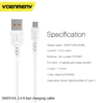 Denmen D06T Type-C 100 cm Data Cable