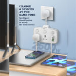LDNIO SC2413 2*AC Outlets Portable Plug PD 20W USB Power Electrical Extension Socket