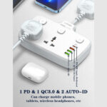 LDNIO SC2413 2*AC Outlets Portable Plug PD 20W USB Power Electrical Extension Socket