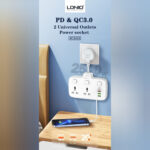 LDNIO SC2413 2*AC Outlets Portable Plug PD 20W USB Power Electrical Extension Socket