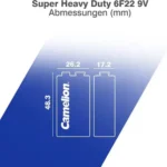 Camelion 6F22 Super Heavy Duty Block 9V Battery